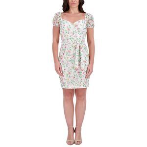 Kensie Womens  Printed Lace Mini Dress, White